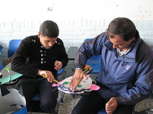 Making Masks in RWM Art Activities Workshop - Read with Me in South Khorasan - Dec 2015