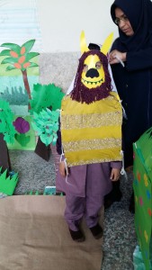 Children playing with masks made by themselves from book characters - Read with Me in Zahedan - Jan 2016