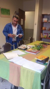 Workers looking at books in RWM Library - RWM in Sazvar Sazeh Company - June 2016