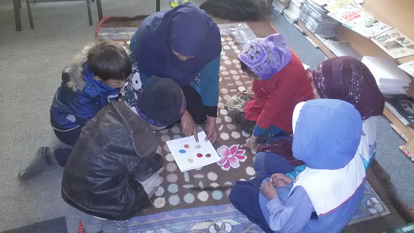 Children taking part in book related activities - Read with Me in Mazar-e-Sharif (2016)