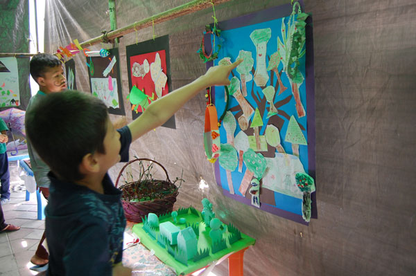 An exhibition of children's book-related activities